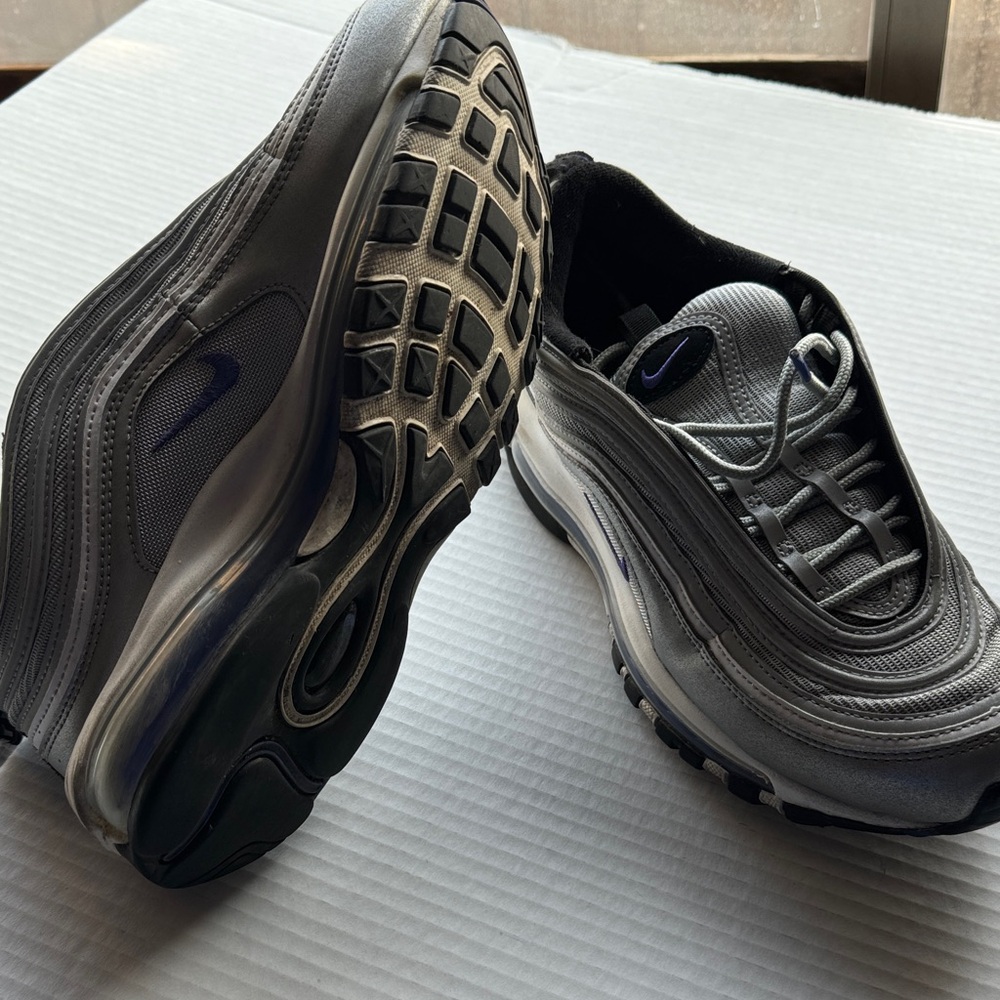 Nike Air Max 97 Men’s Size 8 DJ0717-001 Silver/Gray Purple Accents - Picture 6 of 6